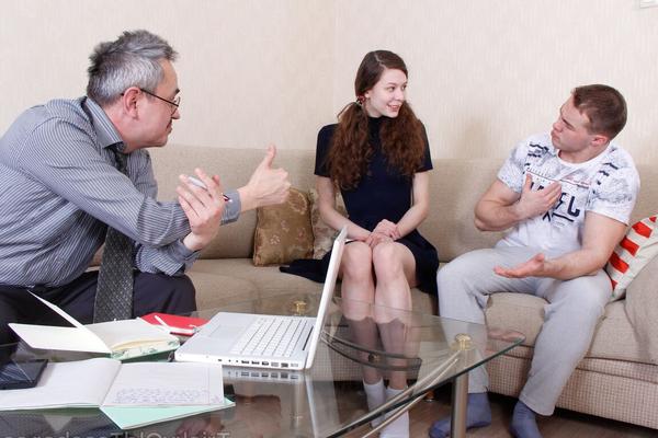 16P College girl Sofi Smile gets spit roasted by her professor and her boyfriend