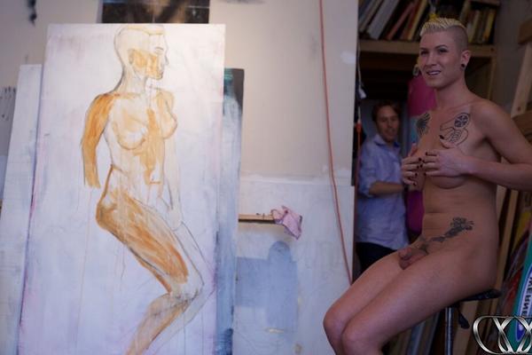 12P Hot Danni posing sexy for the artist