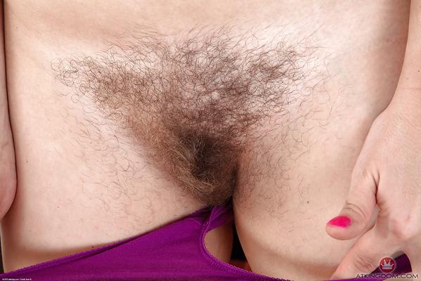 16P Hairy milf, Lacey, takes down the panties for a quick fingering