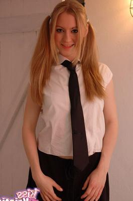 11P Young looking student Kiss Kristin gets naked while wearing a tie