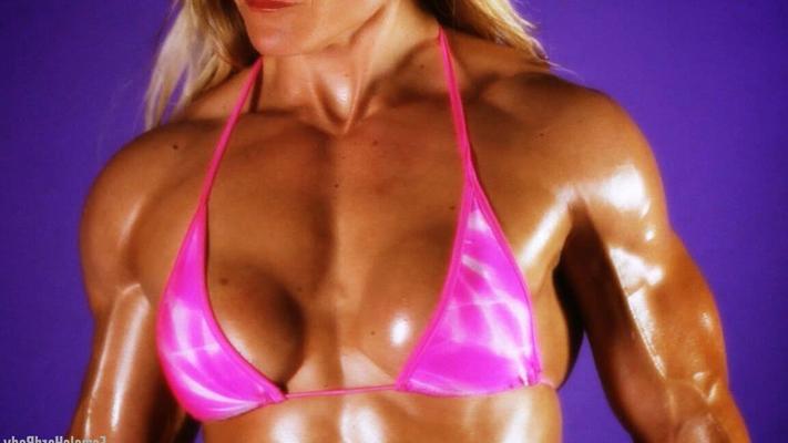 15P Female Hard Body Brigita Brezovac Bodybuilder Oiled Bikini