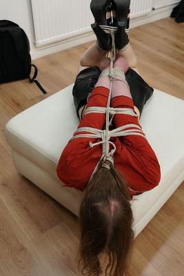 16P Sexy Tied Girls Really tight hogtie