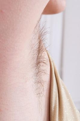 21P Wicked tease Mary models her hairy armpits before toying her furry twat