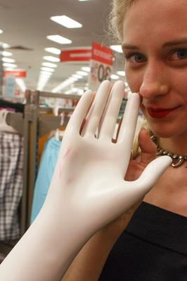 12P Blonde teen Leisel Bonnke flashes no panty upskirt inside a department store