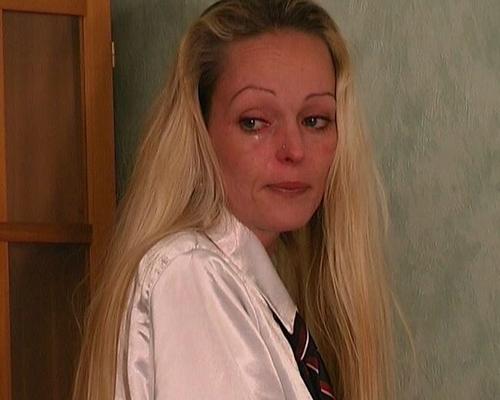 12P Blonde student is left with welts on her ass after being spanked and caned