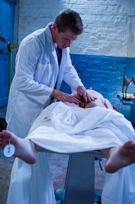 17P Hot redhead cadaver catches the lusty interest of porn reading mortician