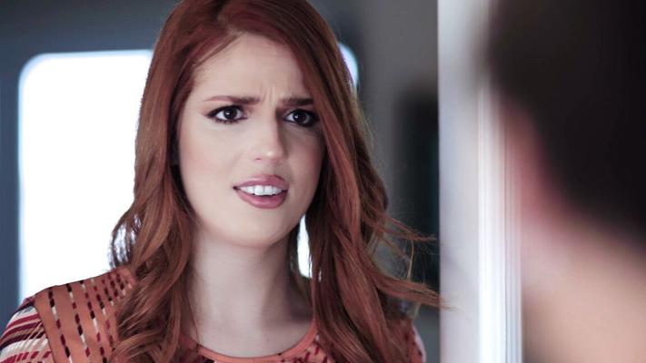 15P Young redhead Scarlett Mae has sex on a sofa with a family member