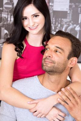 16P Adorable teen Violet Rain ha her flat chest exposed as she's stripped naked