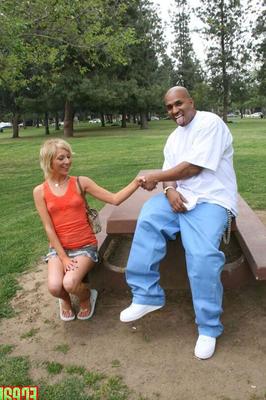 16P Blonde amateur MILF Alexa Lynn flirts with black dude on their first date
