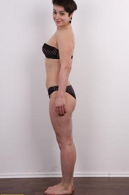 20P First timer with short hair Lucie stands fully clothed before getting naked