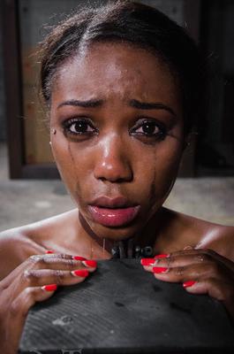 14P Ebony doll Chanell Heart gets involved in a female domination BDSM sex action