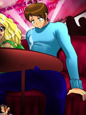 12P アニメーションの爆乳ニューハーフがカフェのトイレで男とセックス