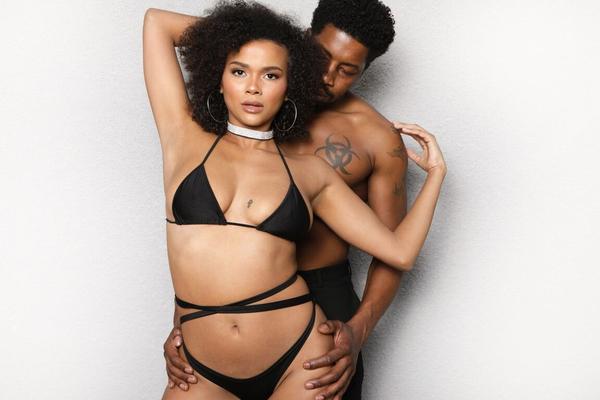 15P Ebony chick takes a cumshot on her tongue after sex with a big black cock