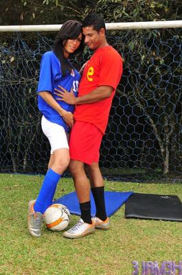 12P Sexy TS footballer gives a blowjob and rides a dick