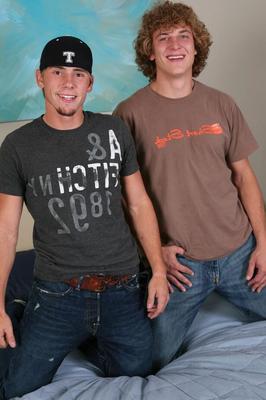 21P Horny gay Adam and Bryson suck cock and enjoy a bareback ride on a bed