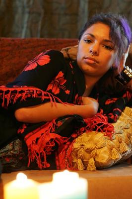 21P Gorgeous purple-haired Emo model Kiki posing in her solo compilation