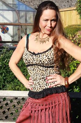 15P Horny mature Josie Posie flashes panty upskirt & frees saggy tits outside