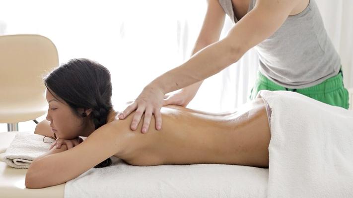 17P Asian babe with Russian roots oiled and fucked on massage table