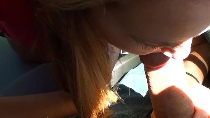 16P Young chick Charli Maverick sucking cock and swallowing cum outdoors