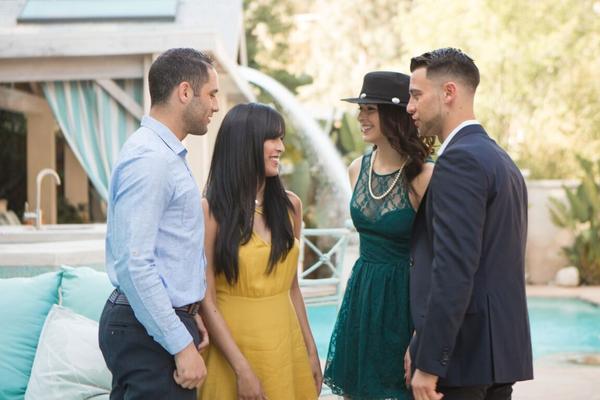 17P Lusty babes Leah Gotti & Sophia Leone engage in outdoor hot tub group sex