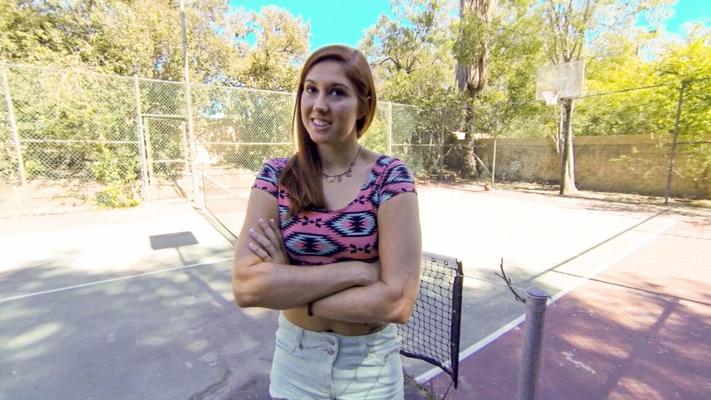 18P Ginger slut Rose Red gets picked up for parking lot blowjob & at home bang