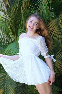 18P Sweet teen girl Kaleesy flashes no panty upskirt before getting naked on patio