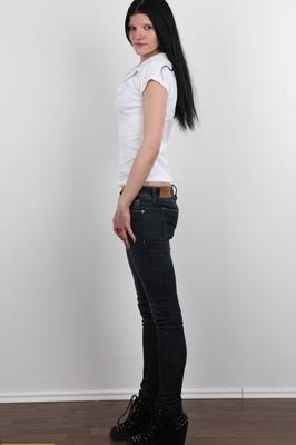 20P Dark haired girl Dominika takes a seat after getting naked for the first time