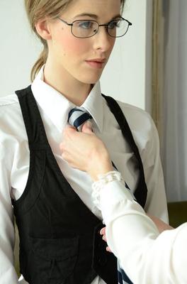 15P Headmistress has skinny schoolgirl undress in her office & shows her big tits