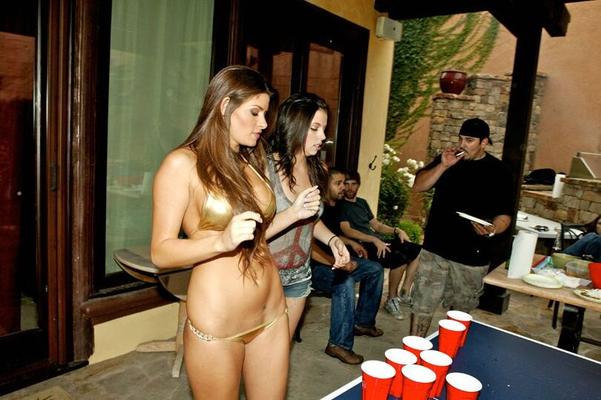 16P Pornstar in golden bikini Madelyn Marie fucking at the party