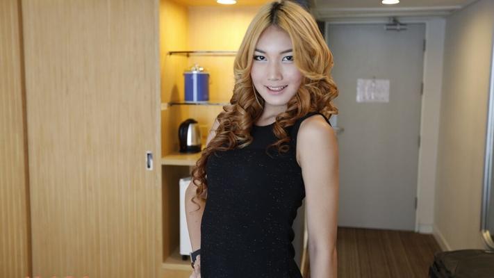 12P 19yo horny Thai ladyboy does a striptease for white tourist