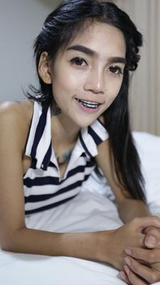 20P Skinny Thai girl with tattoos and braces makes her nude modelling debut
