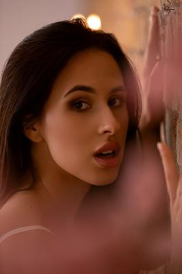 12P Inked brunette Alysia Bounty spreads her pussy lips after getting bare naked