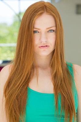16P Teen redhead with big tits Farrah Flower teases her hairy pussy