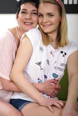 21P Lucette Nice getting into some lesbian one on one action with granny