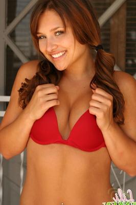 12P Lili Jensen shows off her new bright red bra