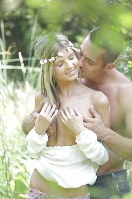 16P European pornstar Doris Ivy does blowjob and handjob outdoor