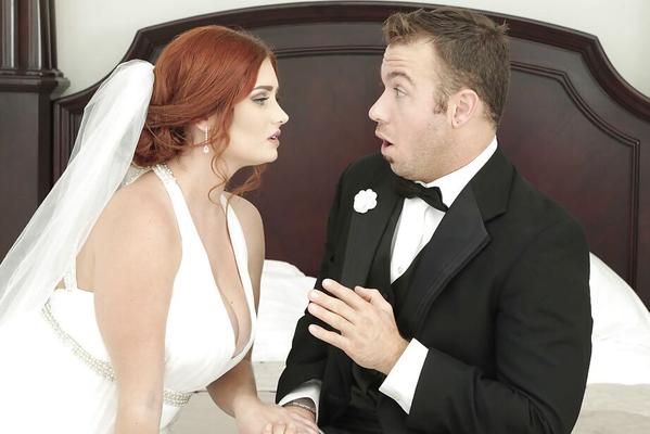16P Plump redhead bride Lennox Luxe flashing upskirt panties to seduce best man