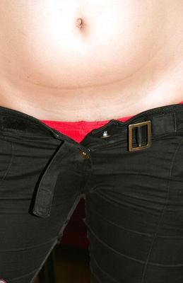 16P Clothed babe Denny Ros is revealing her natural big titties
