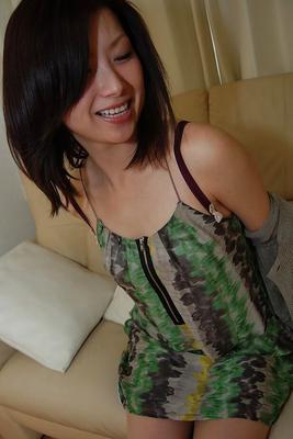 16P Playful asian babe strips down and has some nipples tweaking fun