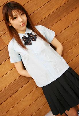16P Japanese teen Miyo flashes her tits and panties in solo action