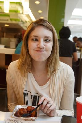 11P Teen in glasses Sloan Kendricks flashing her tits & her body in public