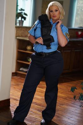 20P Curvy police officer Julie Cash crashes the party and fucks young teenage boy