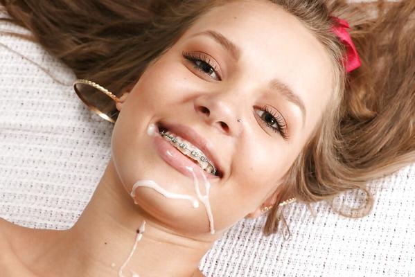 16P 18 year old blonde girl Liza Rowe pulling down her white panties