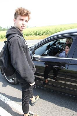 21P Chubby blonde granny Stacey and her friend bang a lucky teen hitchhiker