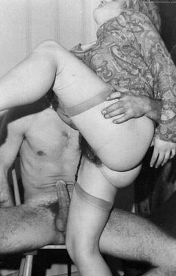 12P Vintage beauties in stockings sucking hard cock and spreading wide open