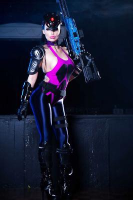 16P Pornstar Aletta Ocean showing off big tits and nice ass in cosplay attire