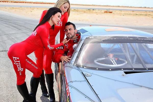 11P Sexy car racing chicks expose juicy butts before group sex in pit row