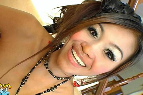 15P Slim Asian girl Tong strikes great solo poses after PTM sex on a sofa