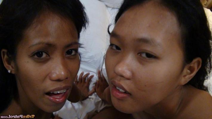 17P Petite Filipina girls Jeremay and Mayka share a cock in POV FFM threesome