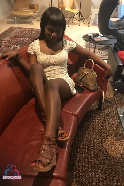 20P Cute ebony girlfriend Noemie Bilas strips & poses in her vacation compilation